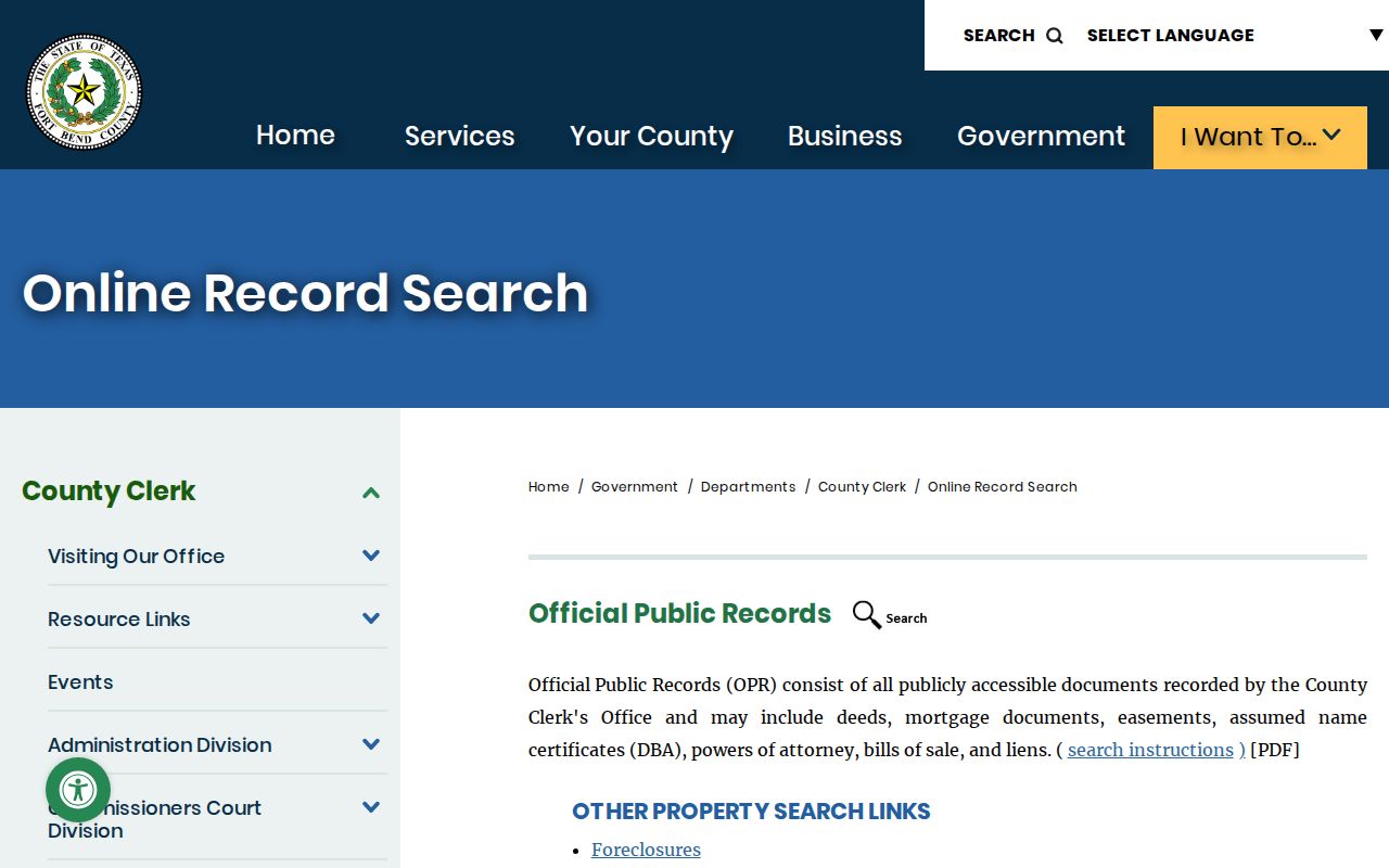 Katy residents directory Fort Bend County official public records search