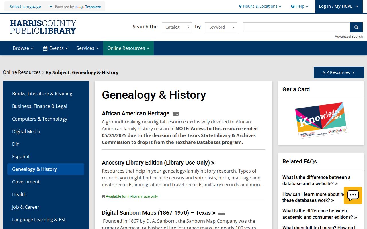 Katy residents directory HCPL genealogy and history access